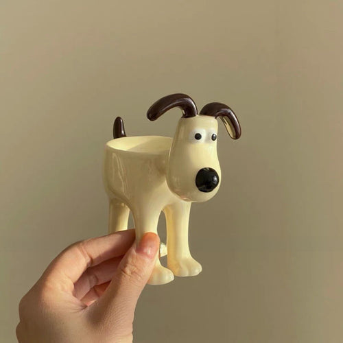 3D Dog-Shaped Ceramic Egg Holder and Decor