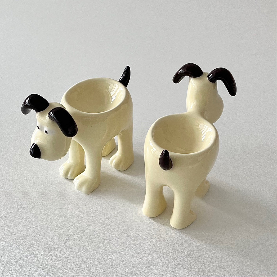 3D Dog-Shaped Ceramic Egg Holder and Decor